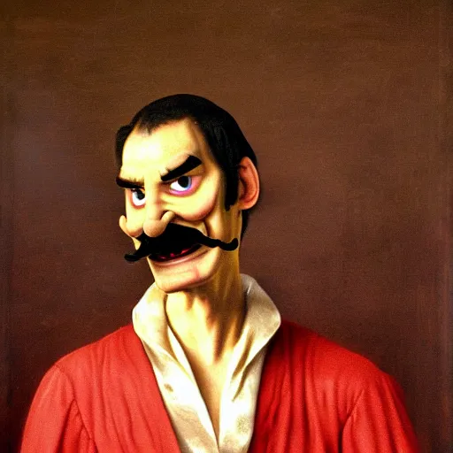 Prompt: waluigi, baroque painting, realistic