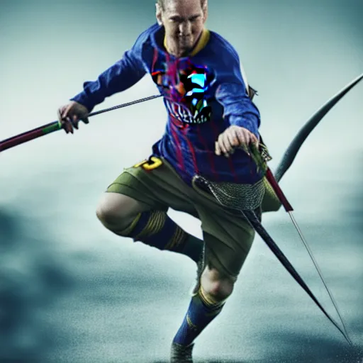 Image similar to messi as legolas, hyper detailed, action shot, 8 k