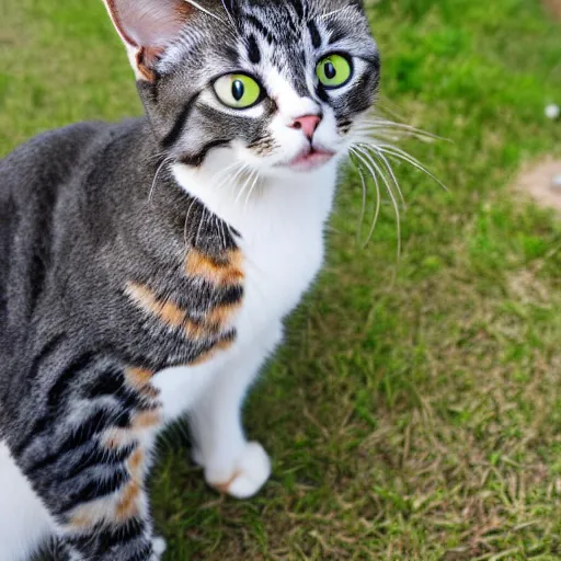 Image similar to photo of a cat with the head of a preying mantis