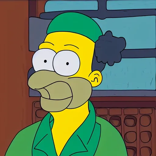 Image similar to lucio dalla as a simpson character