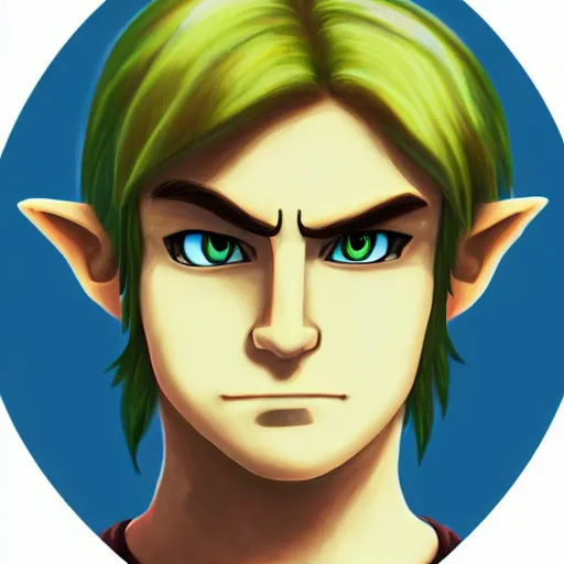 Image similar to a portrait of Link from the legend of Zelda