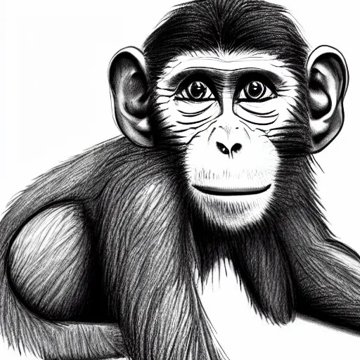 Prompt: a poorly drawn monkey, detailed shading,