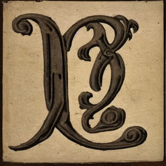 Image similar to a victorian decorative initial capital letter a.