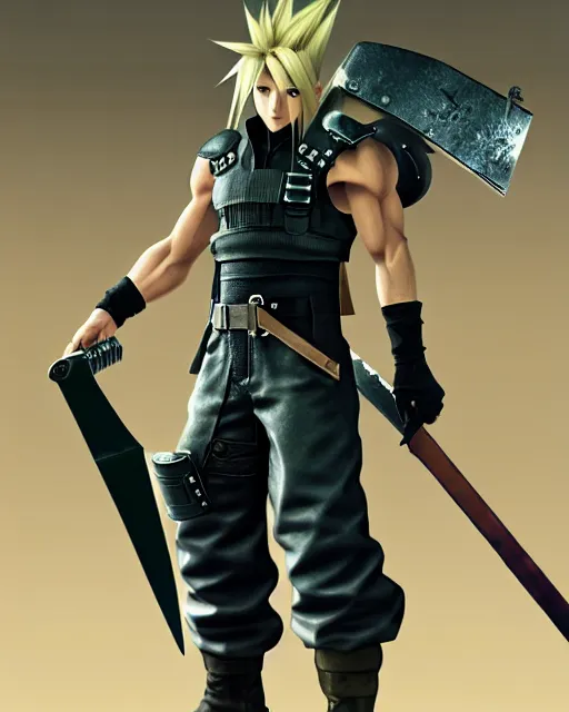 Image similar to final fantasy vii follows the story of mercenary cloud strife, who is hired by the eco - terrorist group avalanche 8 k resolution cryengine unreal engine vray trending on artstation award winning anime character design