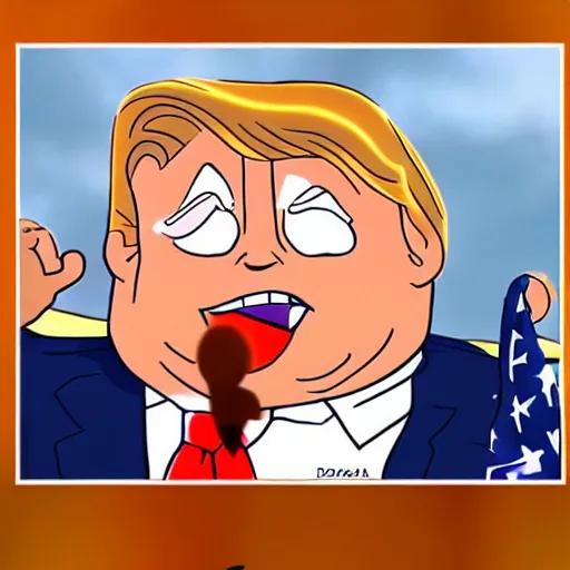 Image similar to cute, happy donald trump cartoon from a pixar movie