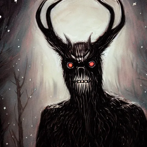 Image similar to until dawn wendigo, painting