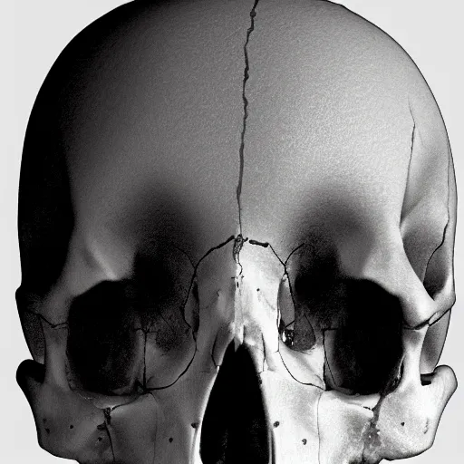 Prompt: rear view human skull, photoreal, 4 k