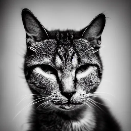 prompthunt: chad cat, black and white filter, ultra hd, 8k