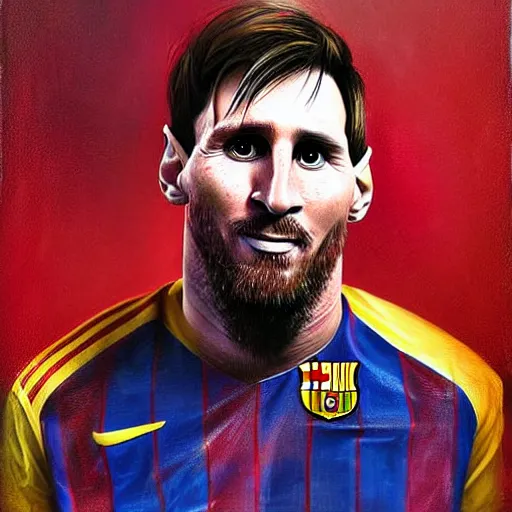 Image similar to a portrait of lionel messi by sabbas apterus