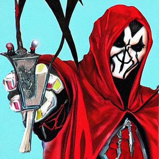 Prompt: David Tennant as spawn, concept art, illustration by  Greg Capullo