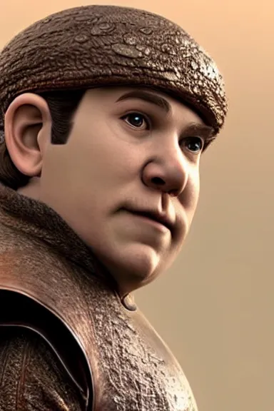 Image similar to very very intricate photorealistic photo of a realistic human version of toad from mario in an episode of game of thrones, photo is in focus with detailed atmospheric lighting, award - winning details