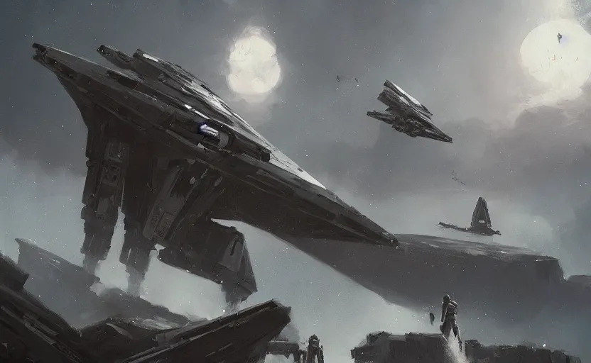 Image similar to a painting of star wars trending on artstation in the style of greg rutkowski