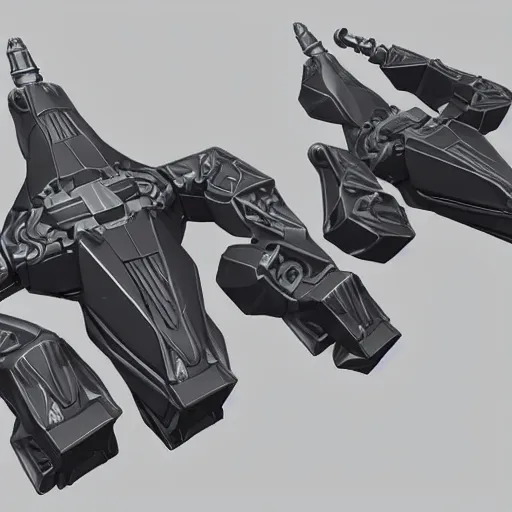 Image similar to hard surface, robotic platform, based on realistic low poly convex shape, 6 claws, symmetric, unreal engine