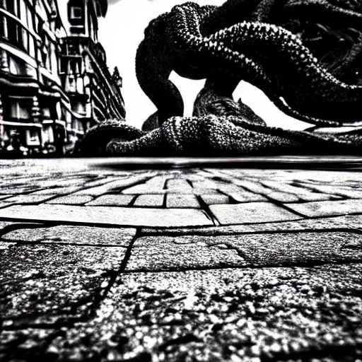 Prompt: the kraken in the pavement realistic cinematic 3 5 mm hdr