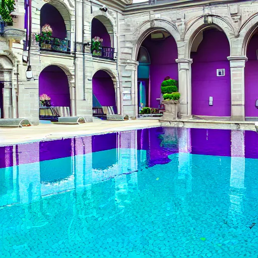 Image similar to a swimming pool of purple water