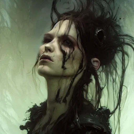 Image similar to dark goth queen, dark fantasy, backlit, hyperrealistic portrait, art of elysium by jeremy mann and alphonse mucha, fantasy art, photo realistic, dynamic lighting, artstation, full figure poster, volumetric lighting, very detailed face, 4 k, award winning