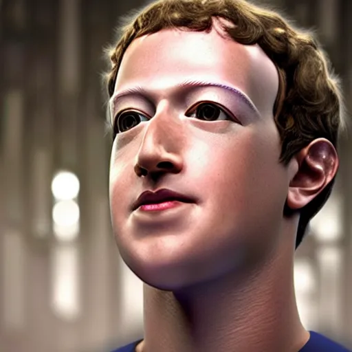 Prompt: mark zuckerberg as an eerie prototype uncanny valley android