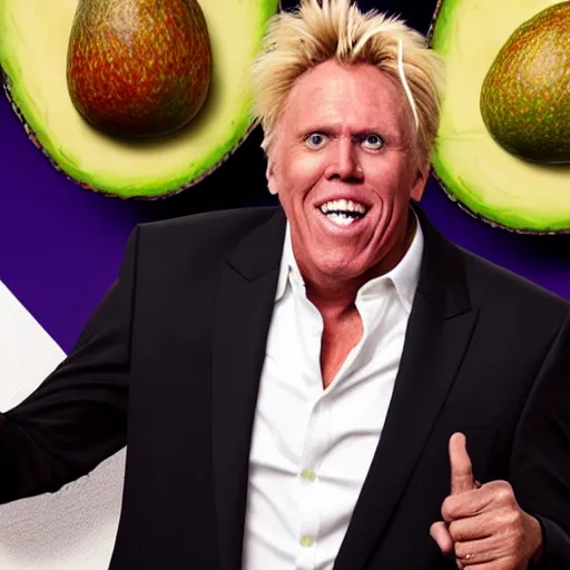 Image similar to gary busey as an avocado. highly detailed. hyper real photo. 4 k.