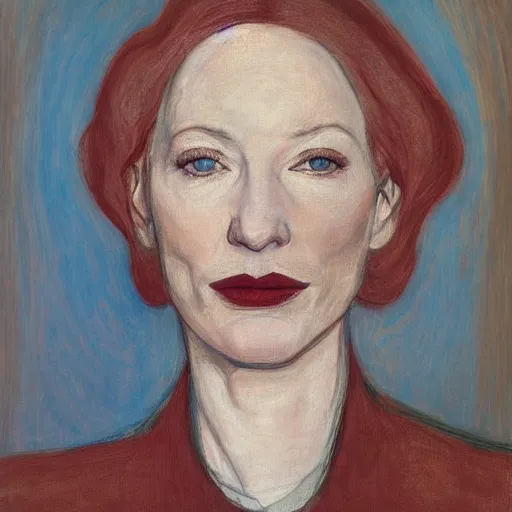 Image similar to portrait of cate blanchett by hilma af klint, highly detailed