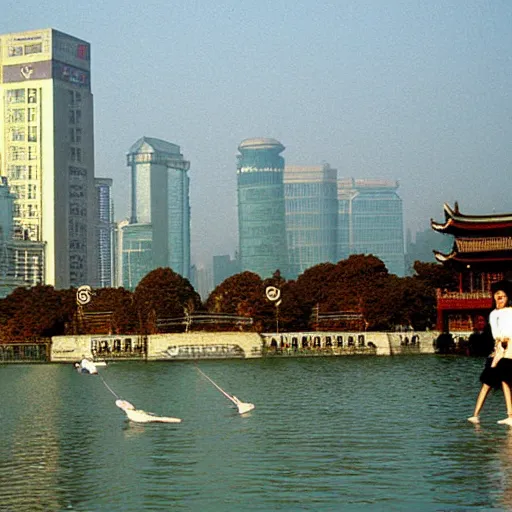 Image similar to An average day in Hangzhou in 1990s