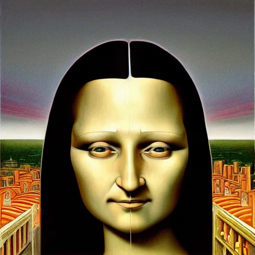 Image similar to monalisa by jacek yerka, alex gray, zdzisław beksiński, dariusz zawadzki, jeffrey smith and h.r. giger, oil on canvas, 8k highly professionally detailed, trending on artstation