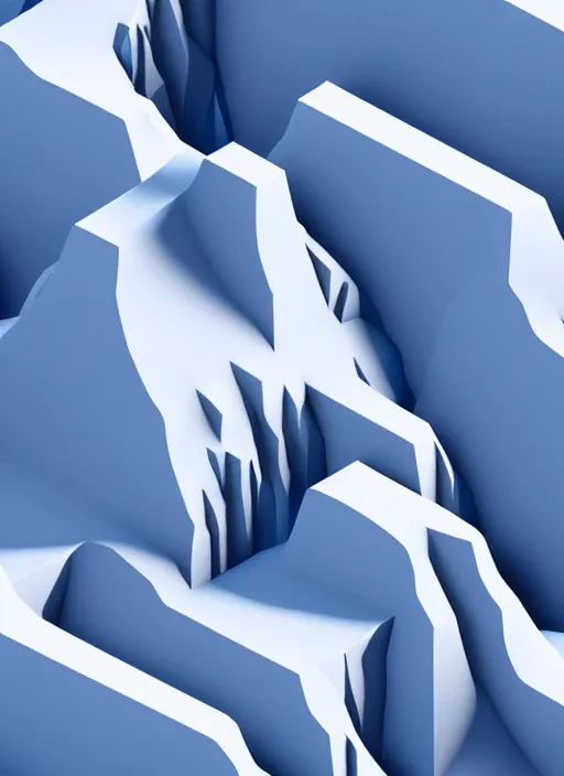 Prompt: a low poly isometric render of a icelandic mountain in the style of monument valley, intricate, elegant, smooth, illustration, simple, solid shapes, by nuri iyem, james gurney, james jean, greg rutkowski, anato finnstark. pixar, octane render