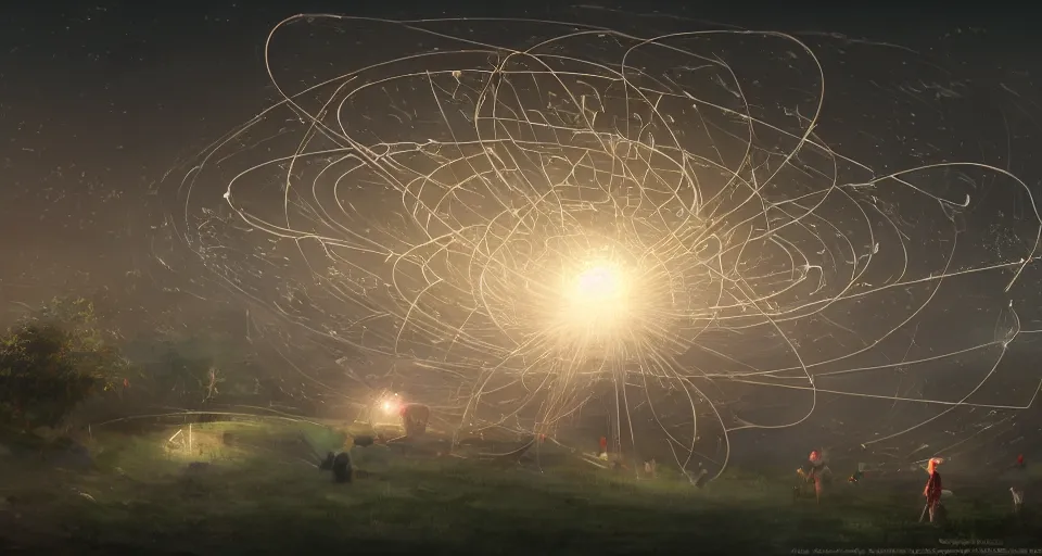 Image similar to pepople and a spiral - shaped white luminous attractor is floating near saint - petesburg, concept art, art for the game, professional lighting, art