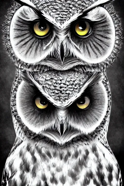 Prompt: owl, highly detailed, digital art, sharp focus, trending on art station