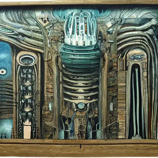 Image similar to atlantis painted by giger.