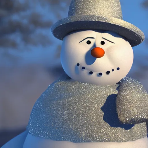 Image similar to Frosty the snowman, RTX, cinematic, 8k, hyper realistic