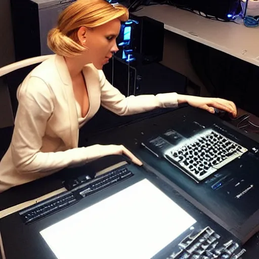 Image similar to “Scarlett Johansson building a PC”