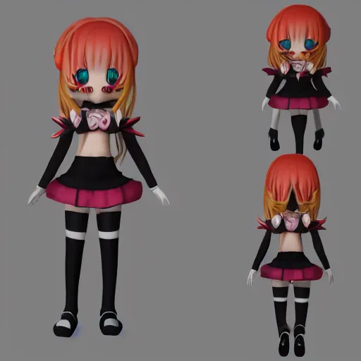 Image similar to cute fumo plush of a denizen of the forbidden realm, anime girl, caustic distortions, vray