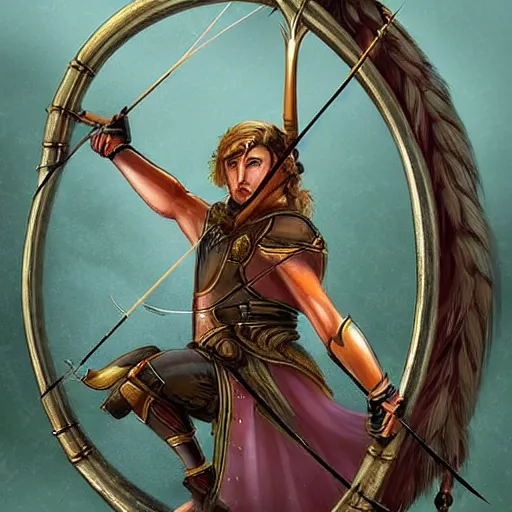 Image similar to a fantasy archer weapon, bow and arrow, fantasy style art