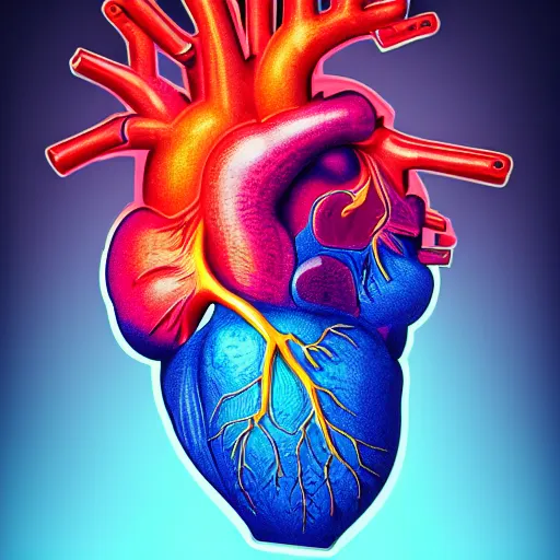 Prompt: anatomical heart, galaxy, flame, light leak, artstation, smooth, high resolution, veins with light