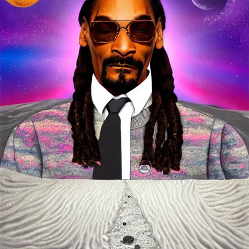 Image similar to the face of Snoop Dogg covers the entire surface of the moon