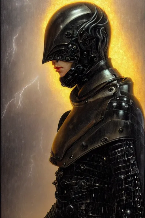 Image similar to portrait of beautiful gothic and futuristic young man with a lot of scars, more thunderstorm, dressed in cyber armor, a lot of scars, firestorm hair, the middle ages, highly detailed, artstation, illustration, art by jean delville and leon gerome and vincent disederio, 8 k quality