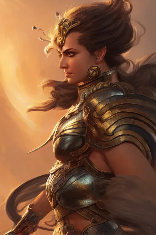 Image similar to amazon valkyrie athena, d & d, fantasy, portrait, highly detailed, headshot, digital painting, trending on artstation, concept art, sharp focus, illustration, art by artgerm and greg rutkowski and magali villeneuve