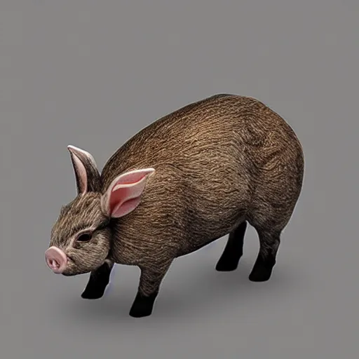 Prompt: rabbit in the form of a pig, photorealistic - n 9 - s 1 5 0