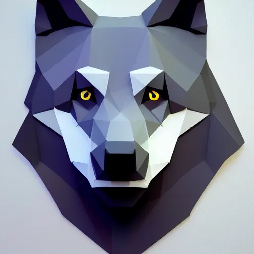 Image similar to low poly wolf face