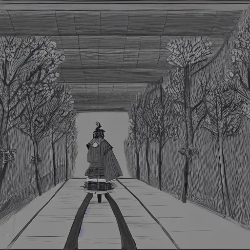 Image similar to samurai path, symmetric concept art