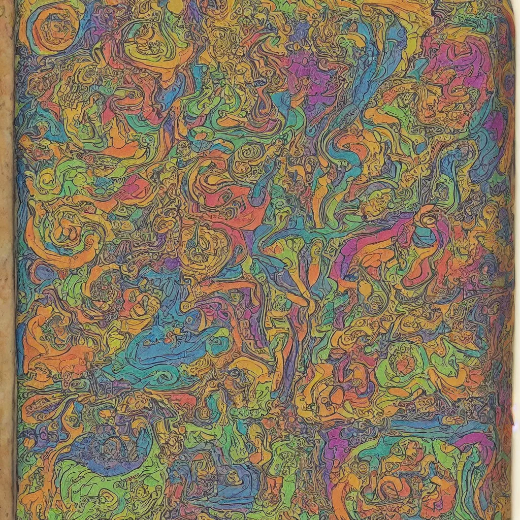 Image similar to highly detailed page from a psychedelic zen master's journal