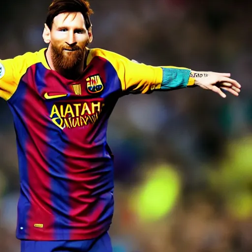 Image similar to lionel messi as the flash explosion of lighting