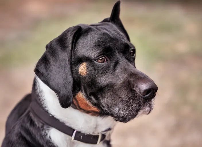 Image similar to portrait photo still of real life brian the dog, 8 k, 8 5 mm, f. 1 4