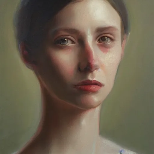 Image similar to a portrait, oil painting, pale colors, high detail, 8 k, wide angle, trending on artstation,