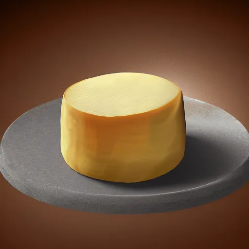 Image similar to A highly detailed digital art of a Gouda Cheese, volumetric lighting, 4k resolution, warm colors,
