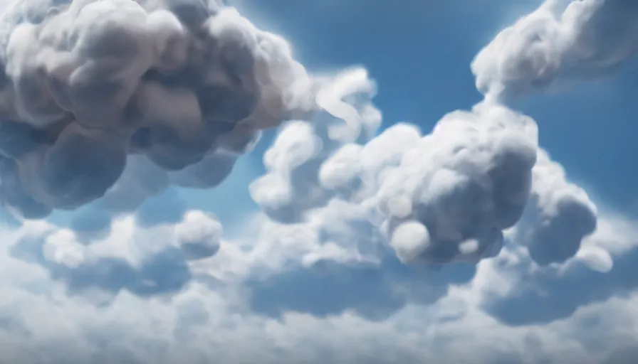 Prompt: Volumetric Puffy Cloud, Photorealistic Rendering, Octane, Redshift, Volumetric Light, Subsurface Scattering, 4k, Hyperrealistic, Hyperdetailed, Smooth Gradients, Particle Simulation