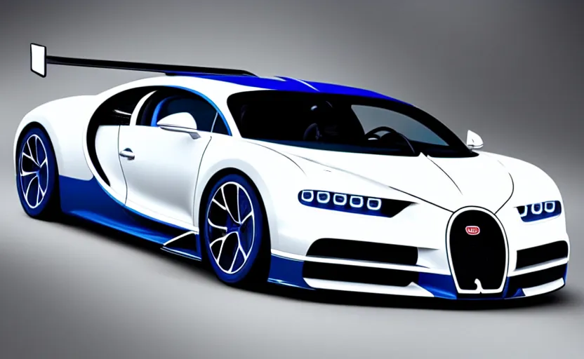 Prompt: Bugatti Chiron in a racing anime