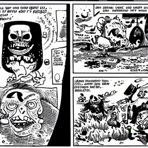 Image similar to a cartoon of a disgusting drooling pirate, a comic book panel by S. Clay Wilson, tumblr, underground comix