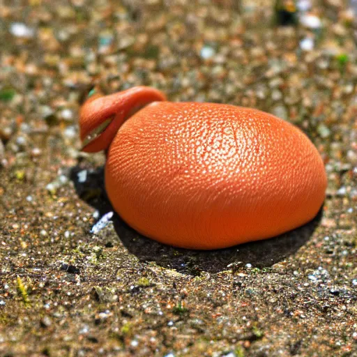 Prompt: giant slug smiling, high res, closeup, photography,