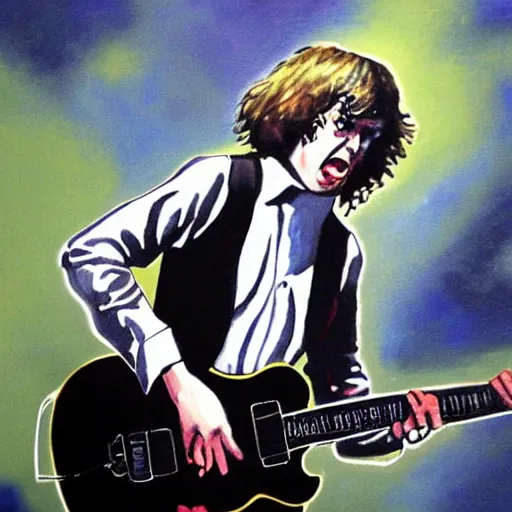 Image similar to Angus Young in stage, painting